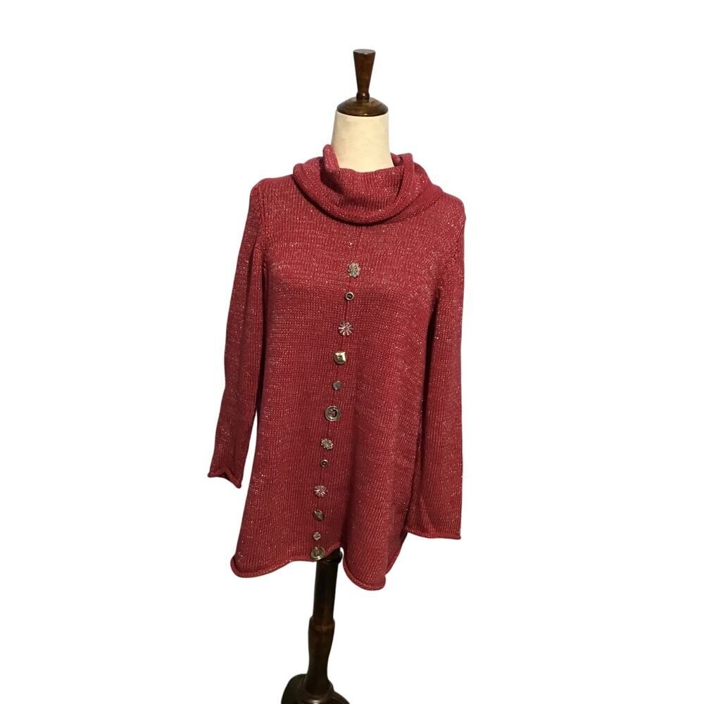 Soft Surroundings Pink Cowl Sweater Tunic SM